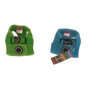 Puppia Harness Dog Soft Vest Size XS Blue Green Set Of 2 Double Hooks PAHA AH305